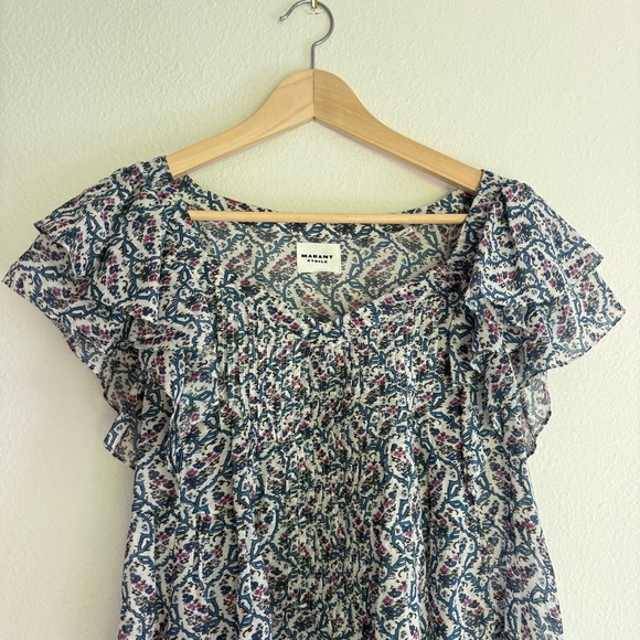 Isabel Marant Etoile Madrana Short Sleeve Top in Ecru Current Season FR40 / US8 - Picture 5 of 10